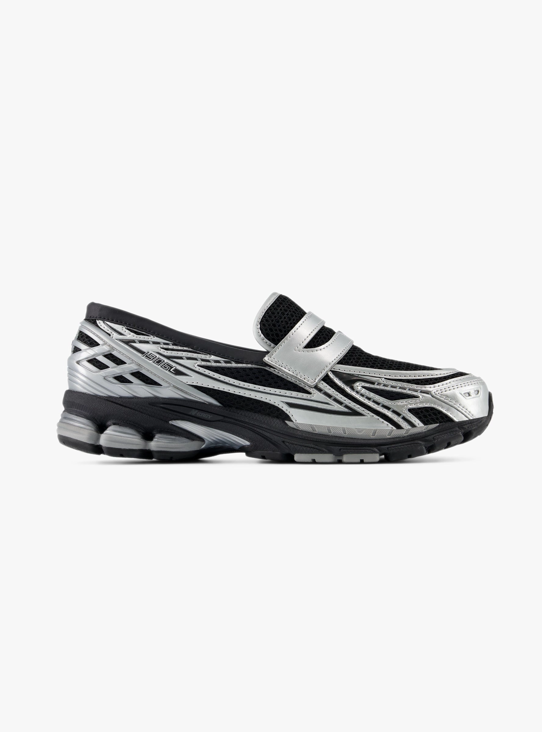 1906LOC Black Silver Metallic Loafers