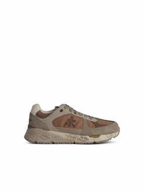 'Mase' Brown Leather Sneakers