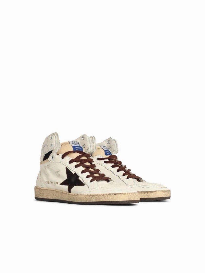 'Sky Star' White Leather Sneakers