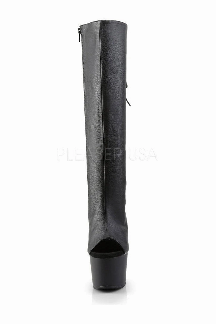 ADORE-2018 Platform Boot  | Black Faux Leather