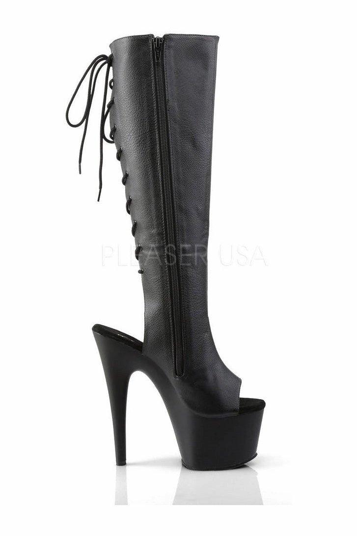 ADORE-2018 Platform Boot  | Black Faux Leather
