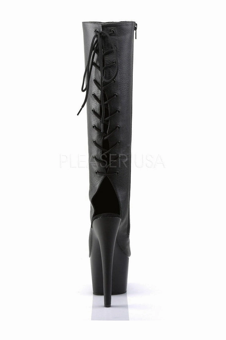 ADORE-2018 Platform Boot  | Black Faux Leather