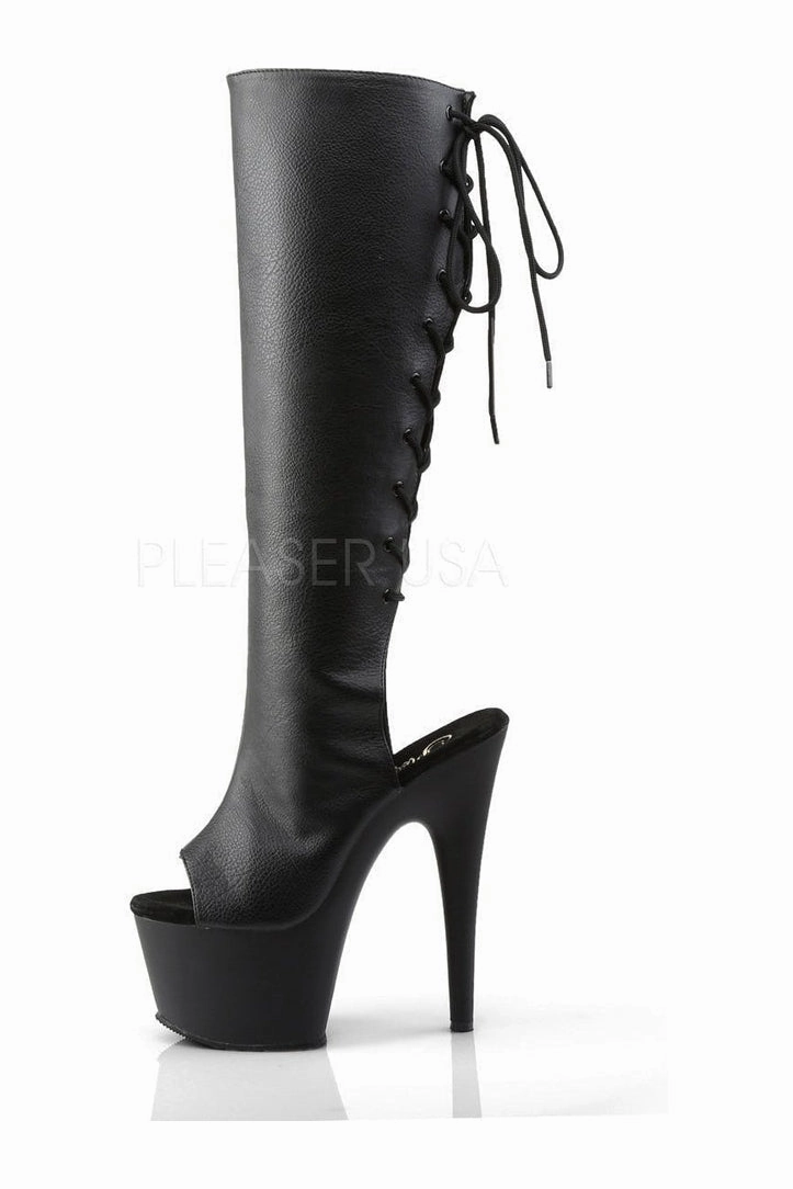 ADORE-2018 Platform Boot  | Black Faux Leather