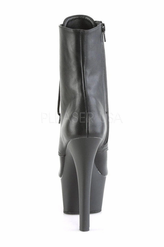 ASPIRE-1021 Platform Ankle Boot | Black Faux Leather