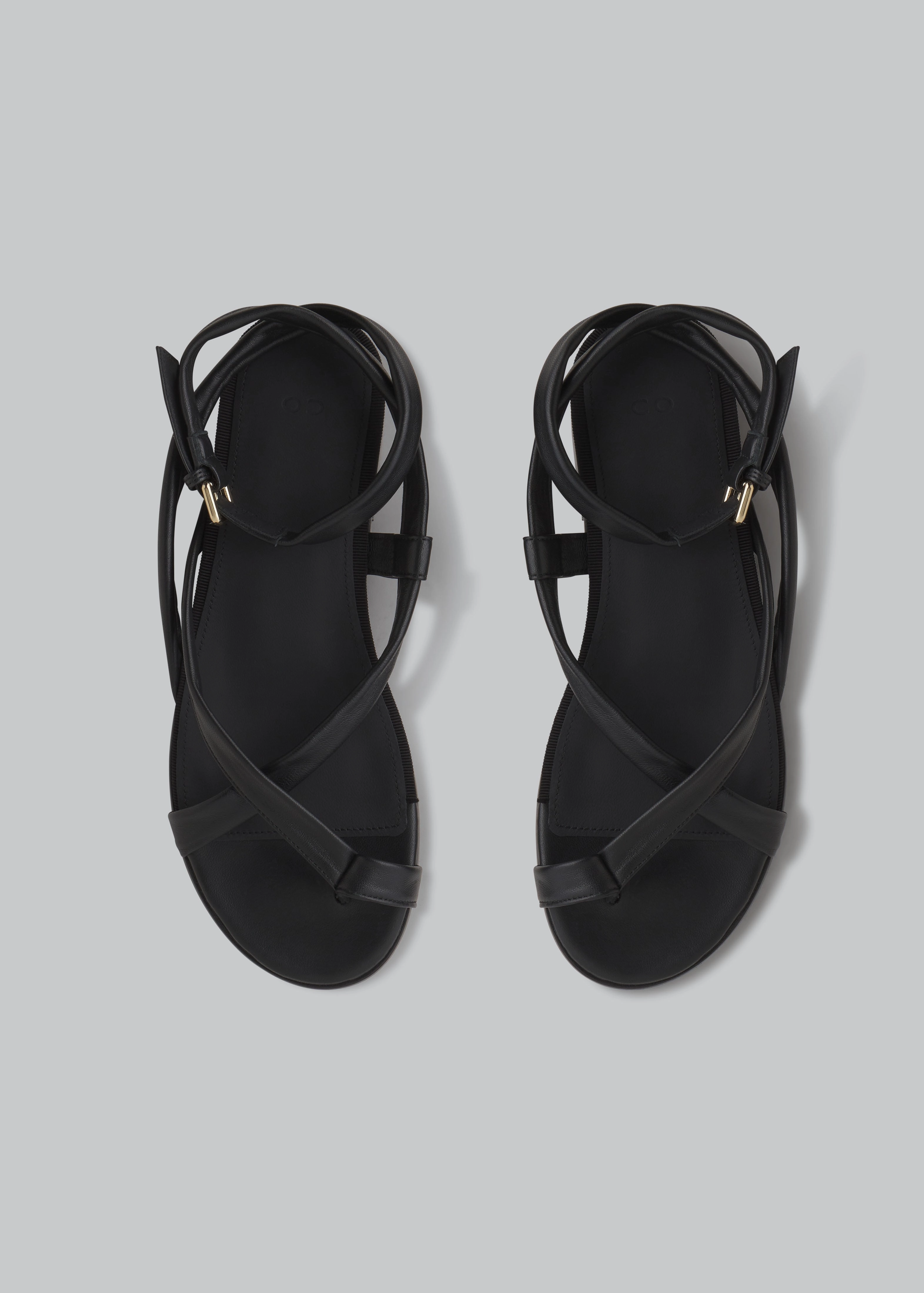 Asymmetric Toe Ring Gladiator Sandal - Black