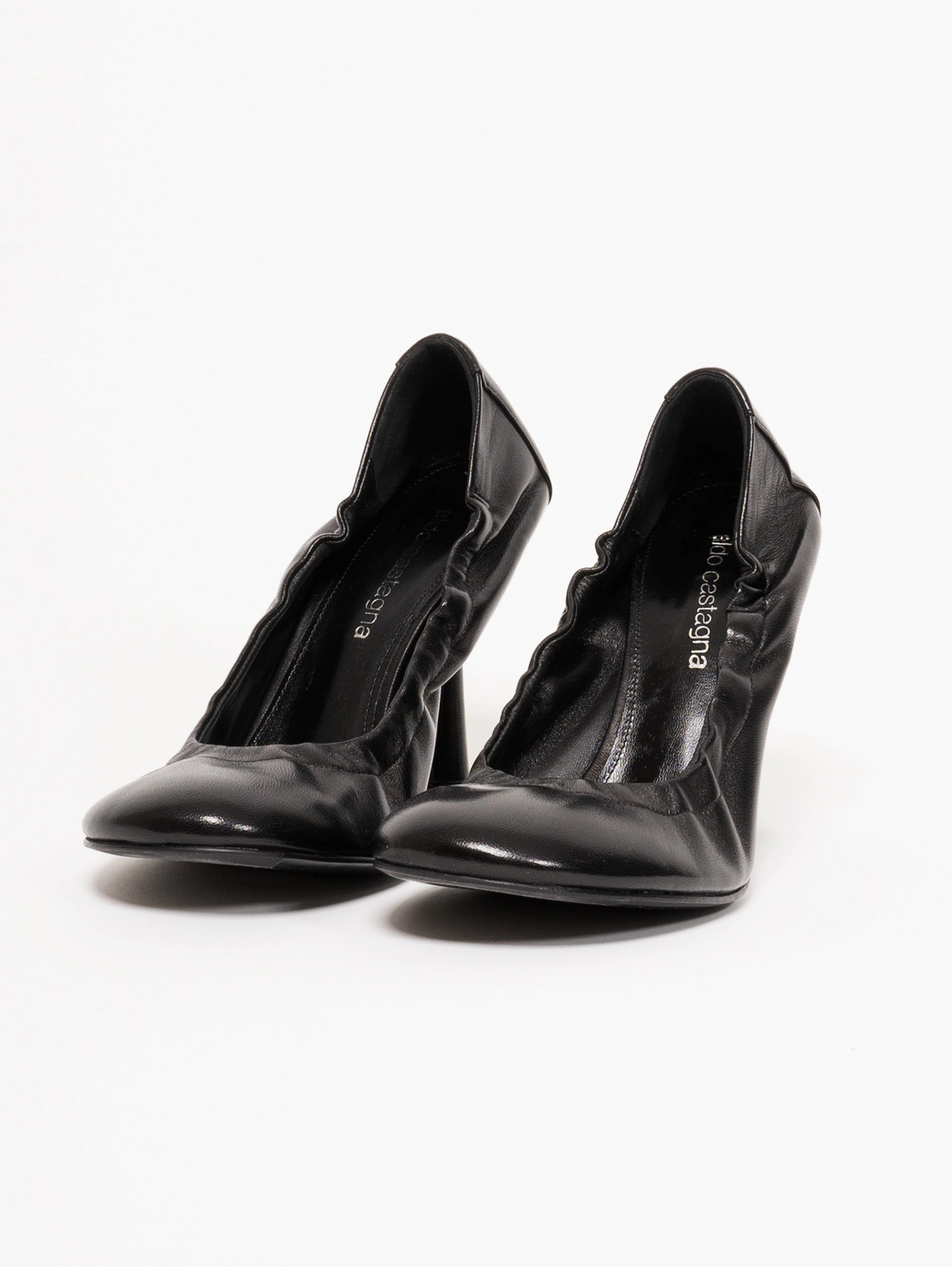 Ballerinas with heels Black