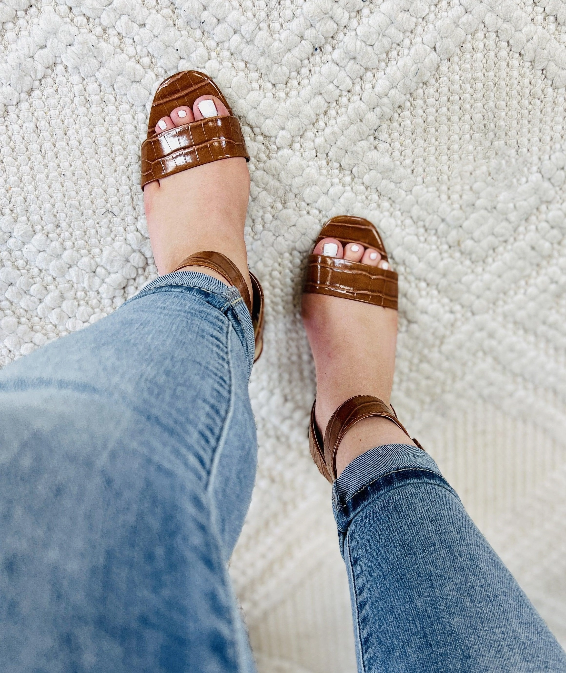 Beach Side Croc Embossed Block Heel from Chinese Laundry