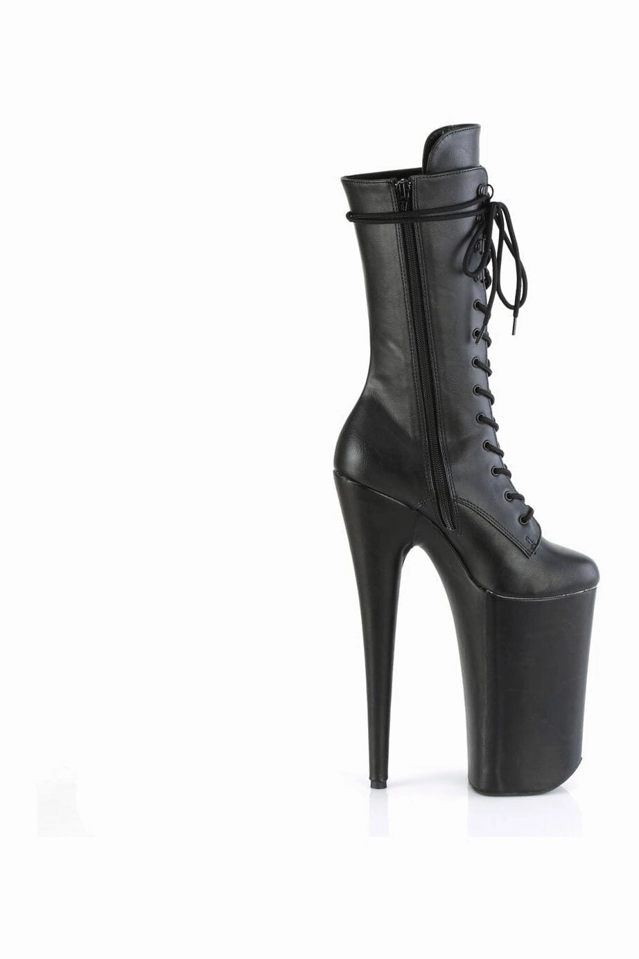 BEYOND-1050WR Black Faux Leather Knee Boot