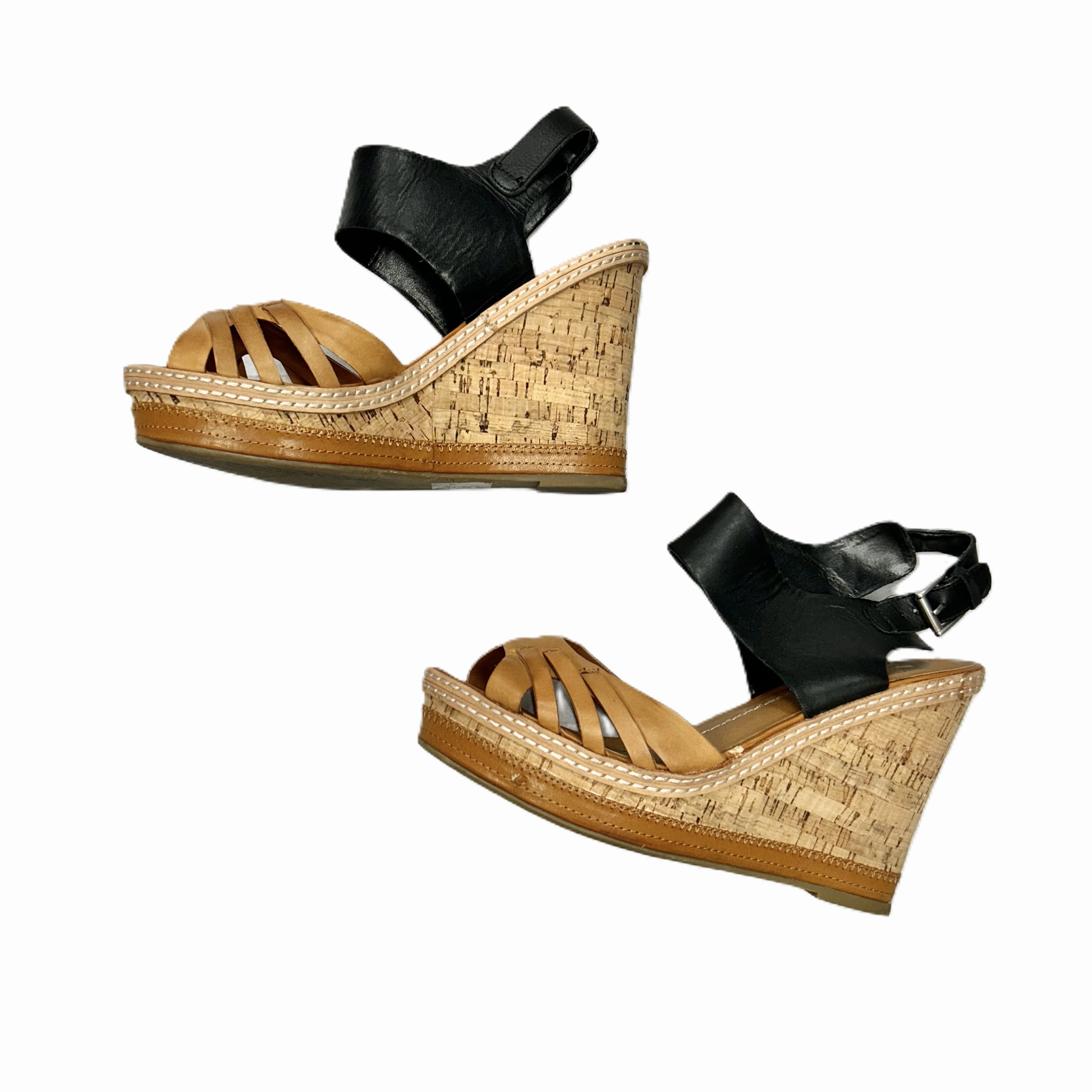 Black & Brown Sandals Heels Wedge By Dolce Vita, Size: 8.5