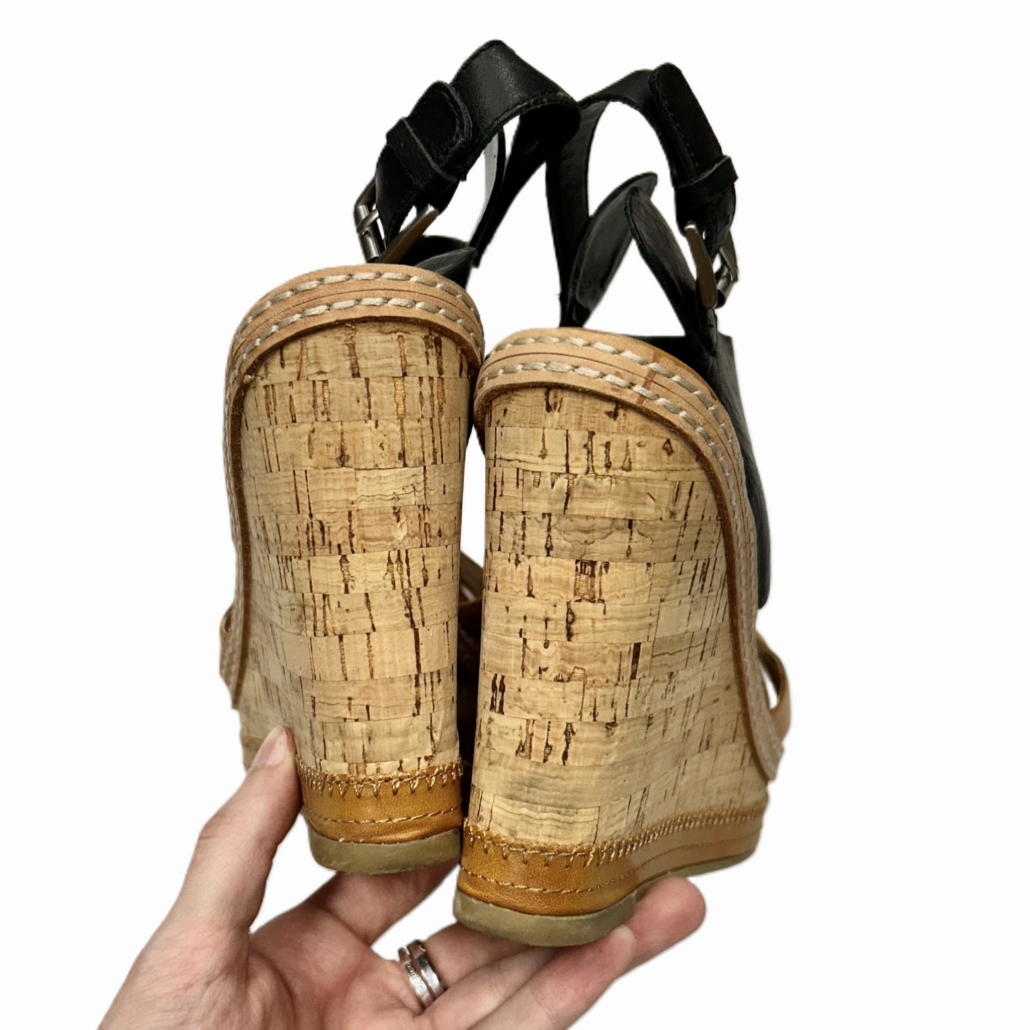 Black & Brown Sandals Heels Wedge By Dolce Vita, Size: 8.5