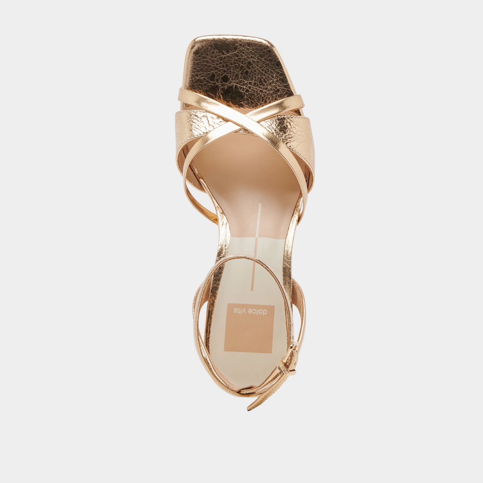 BLAKLY HEELS GOLD DISTRESSED LEATHER - re:vita