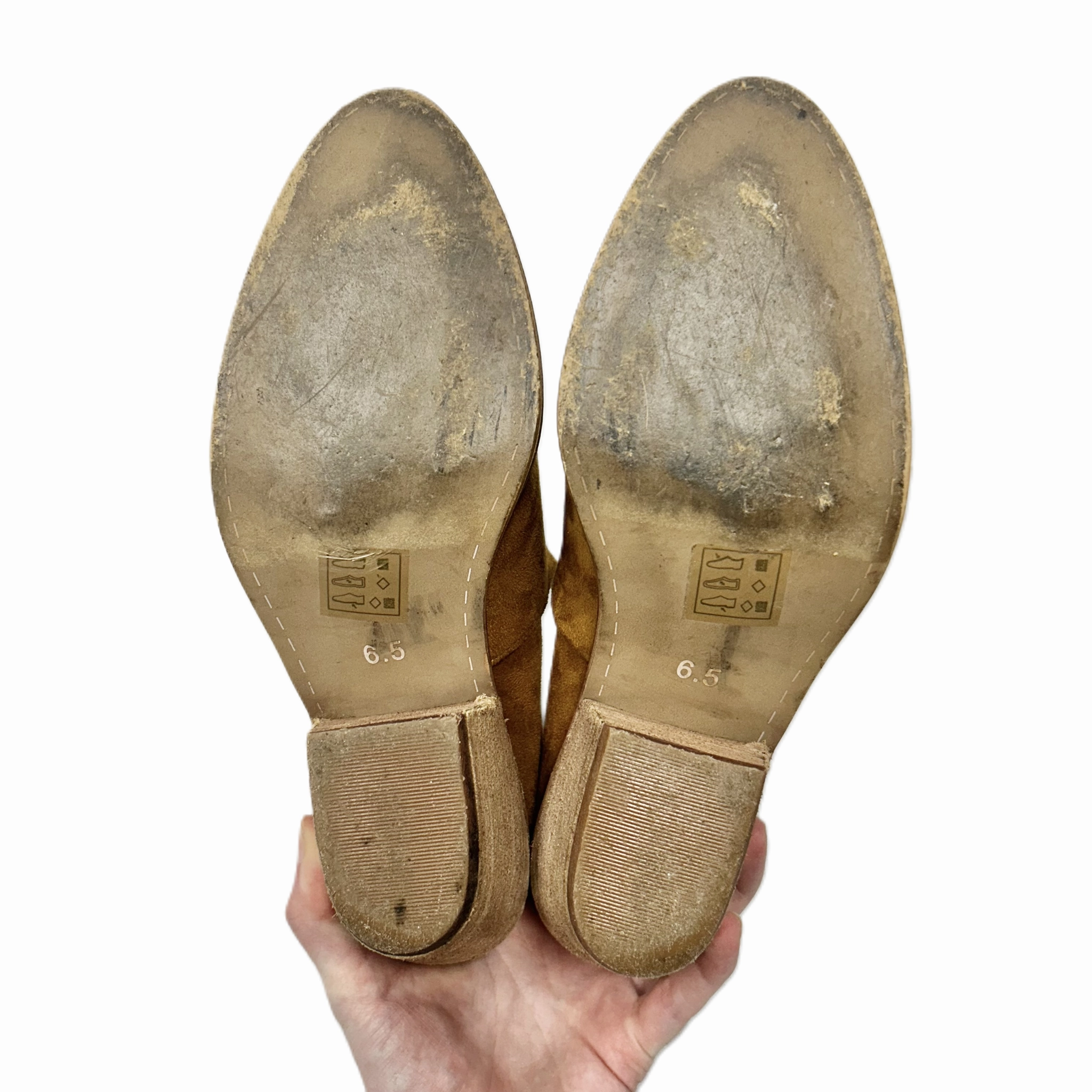 Boots Ankle Heels By Beast Fashion In Tan, Size: 6.5