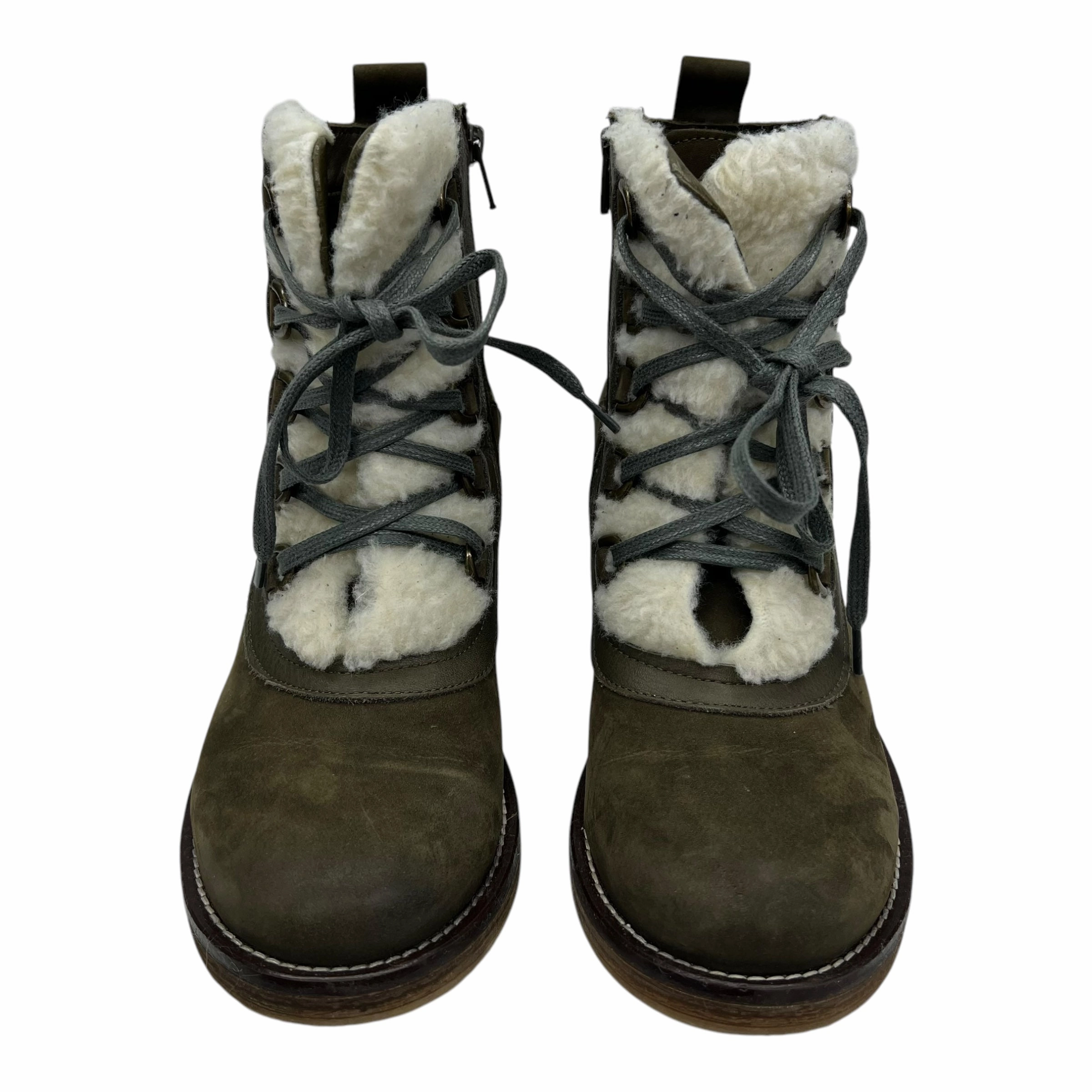 Boots Leather By Bueno In Green, Size:8.5