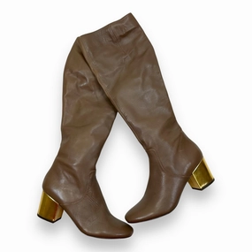 Boots Mid-calf Heels By Anthropologie In Tan