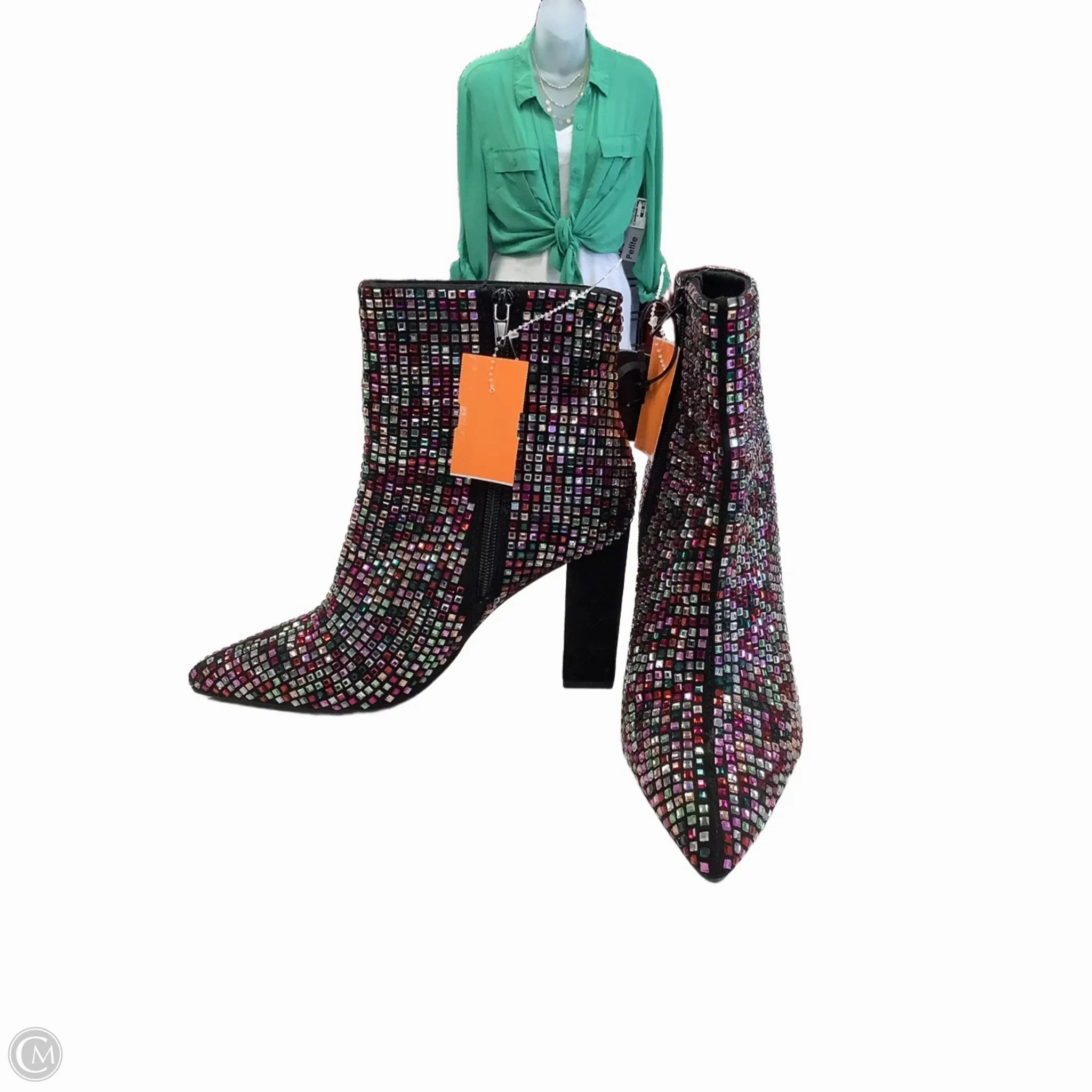 Boots Mid-calf Heels By Clothes Mentor In Multi-colored, Size: 6.5