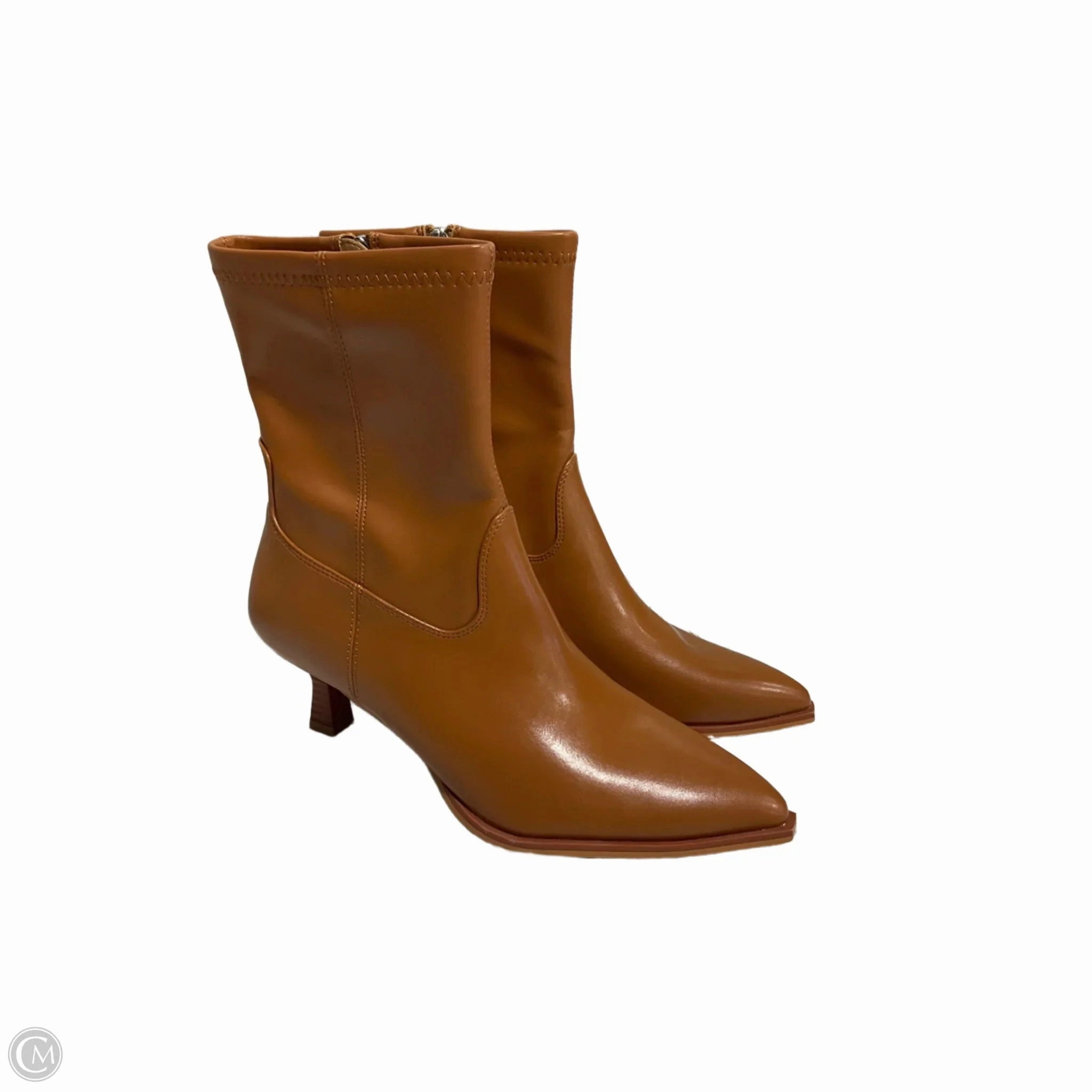 Boots Mid-calf Heels By Clothes Mentor In Orange, Size: 8