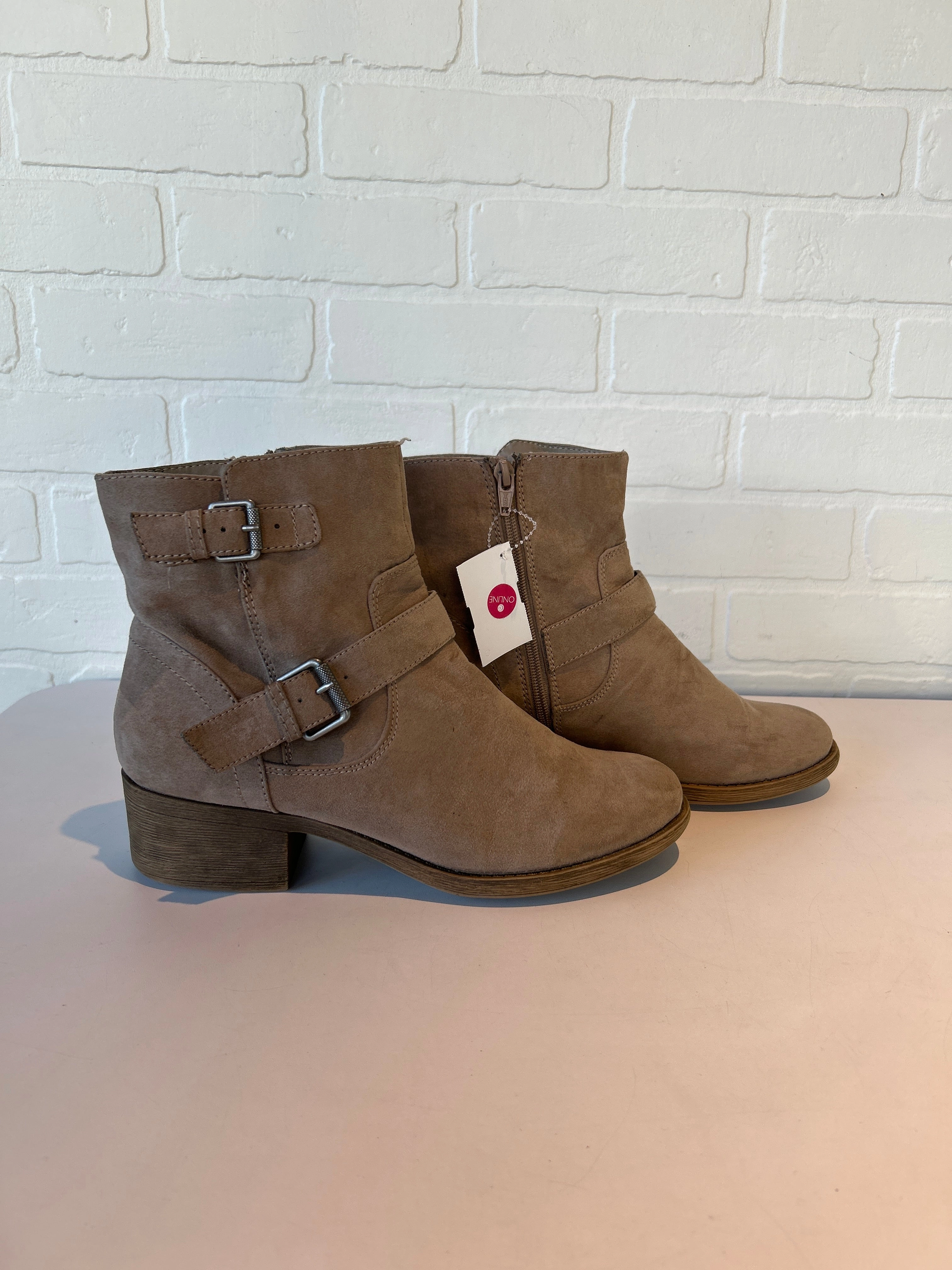 Boots Mid-calf Heels By Dv In Tan, Size: 10