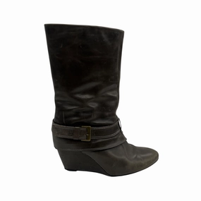 Boots Mid-Calf Heels By Garnet Hill In Grey, Size:8.5