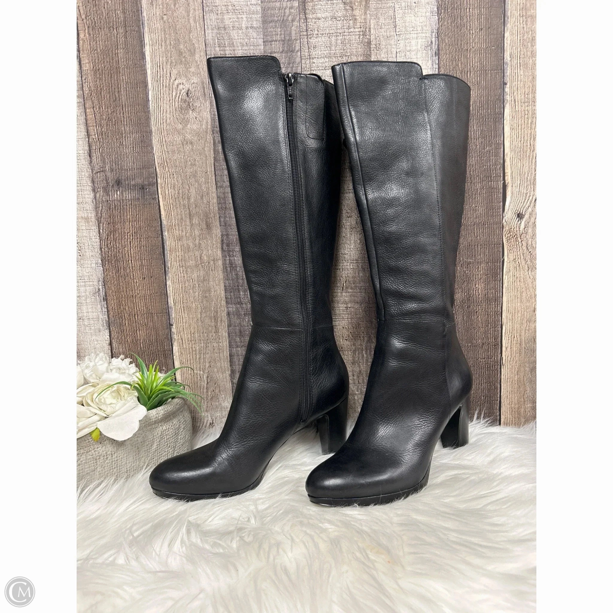 Boots Mid-calf Heels By Nine West In Black, Size: 8.5