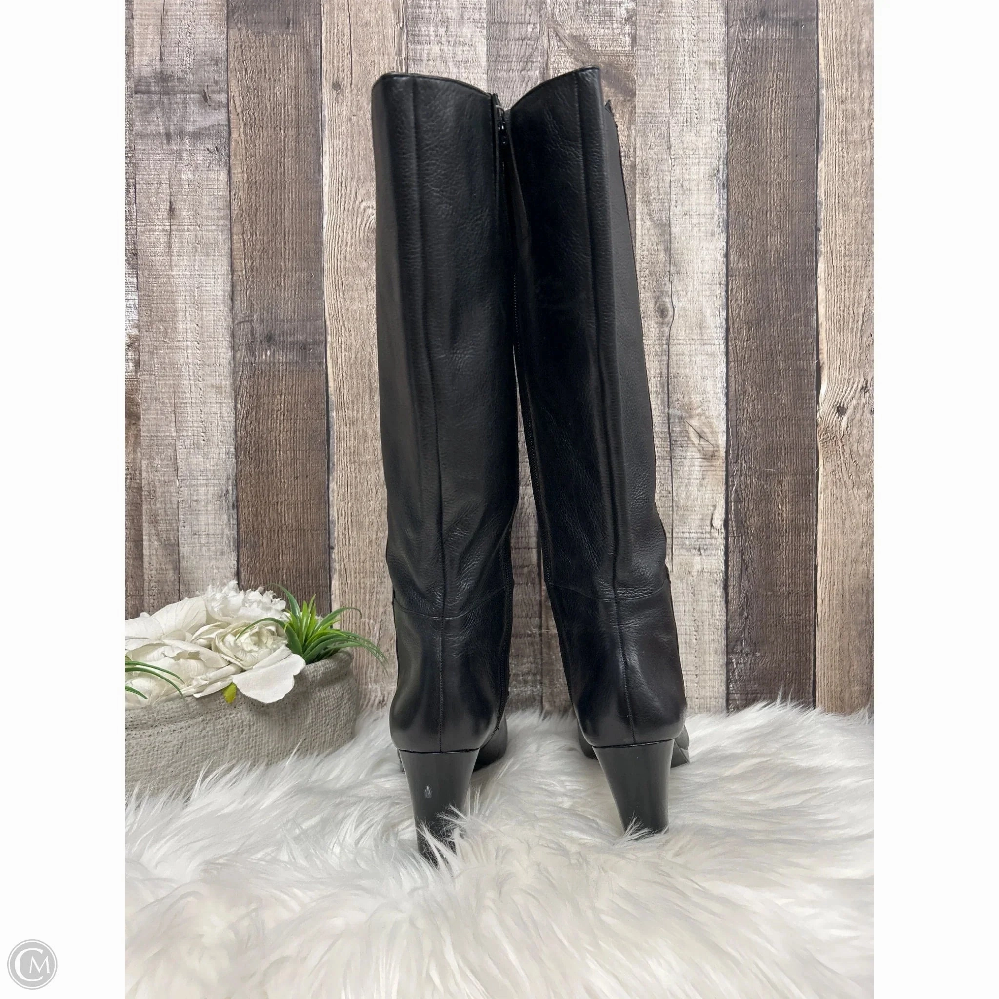 Boots Mid-calf Heels By Nine West In Black, Size: 8.5