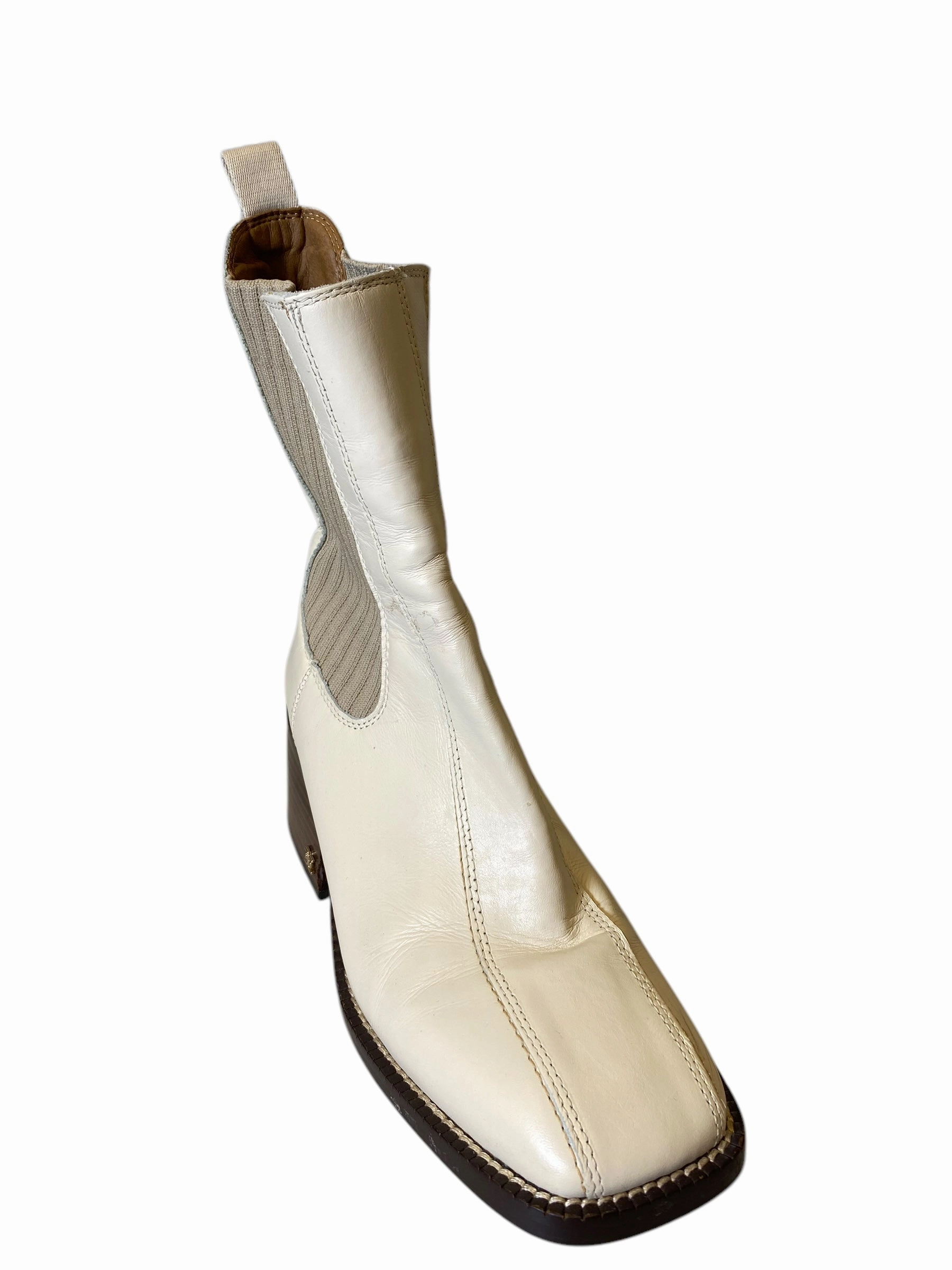 Boots Mid-calf Heels By Sam Edelman In Cream, Size: 7.5