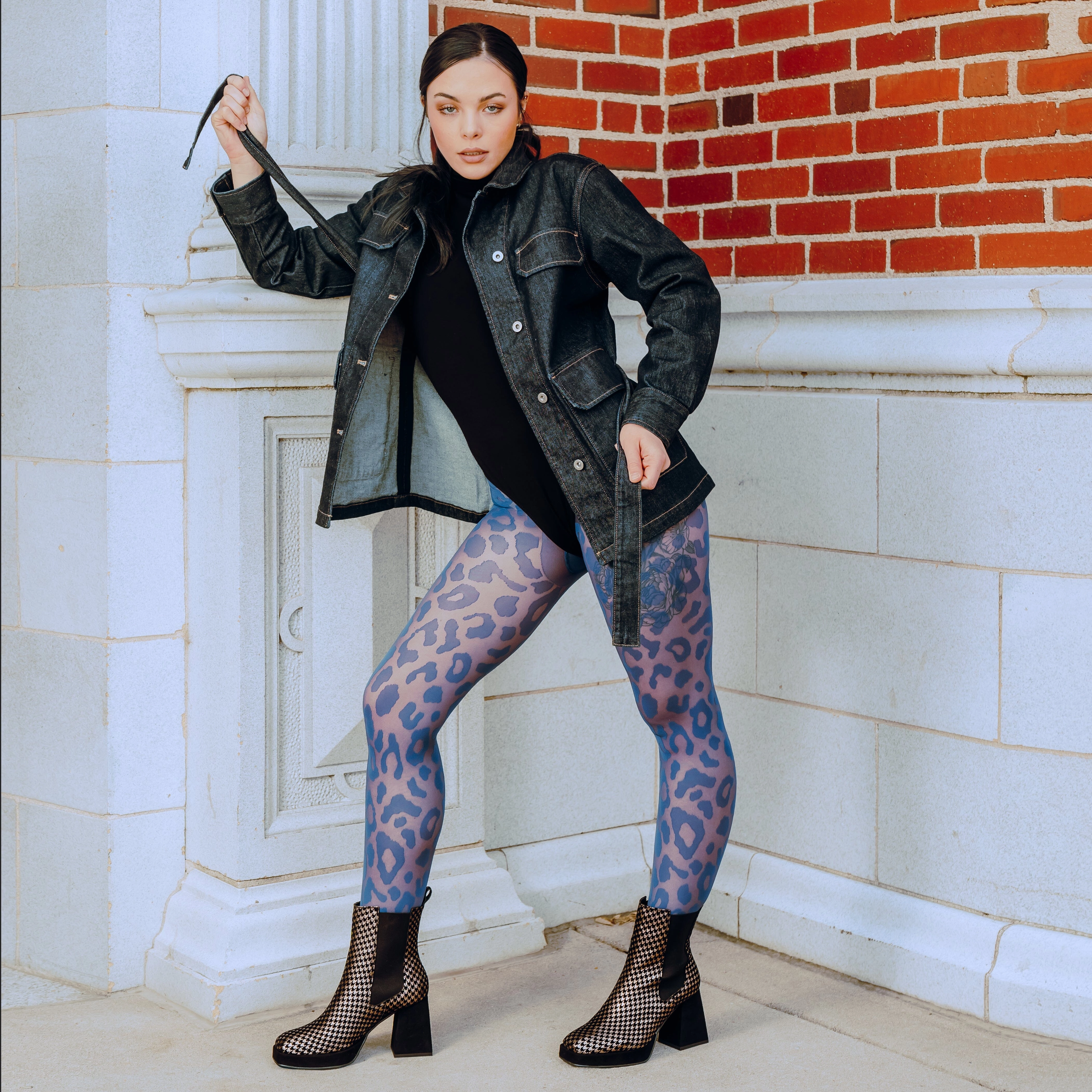 Botanic Boot - Black & Houndstooth