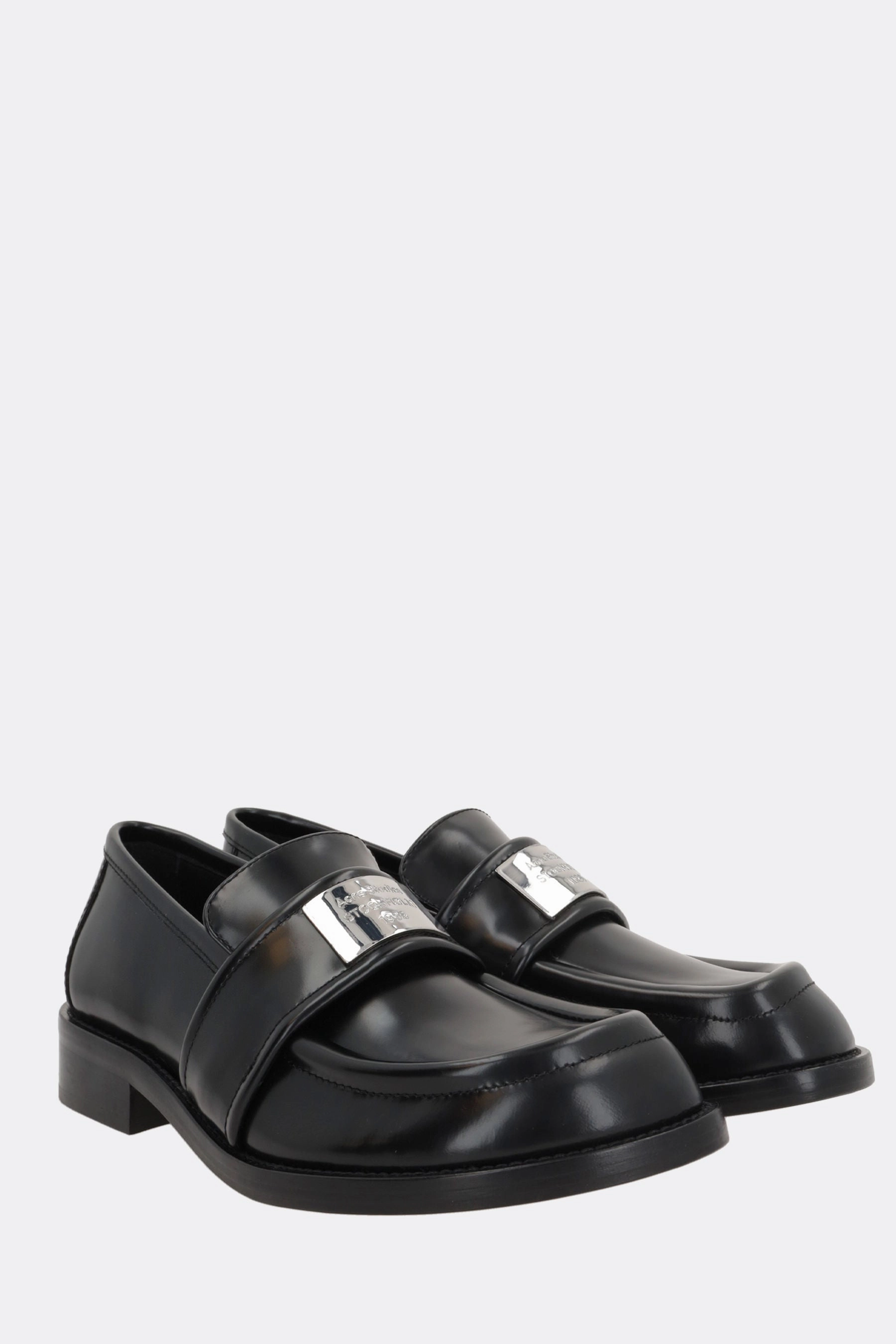 brushed leather loafers