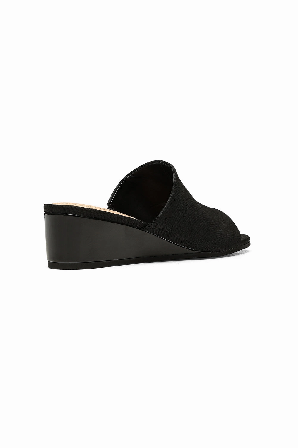 Claudine Wedge Mule Sandals - Black