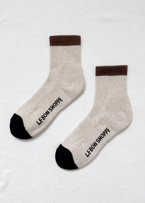 Color Block Girlfriend Socks - Black Coffee