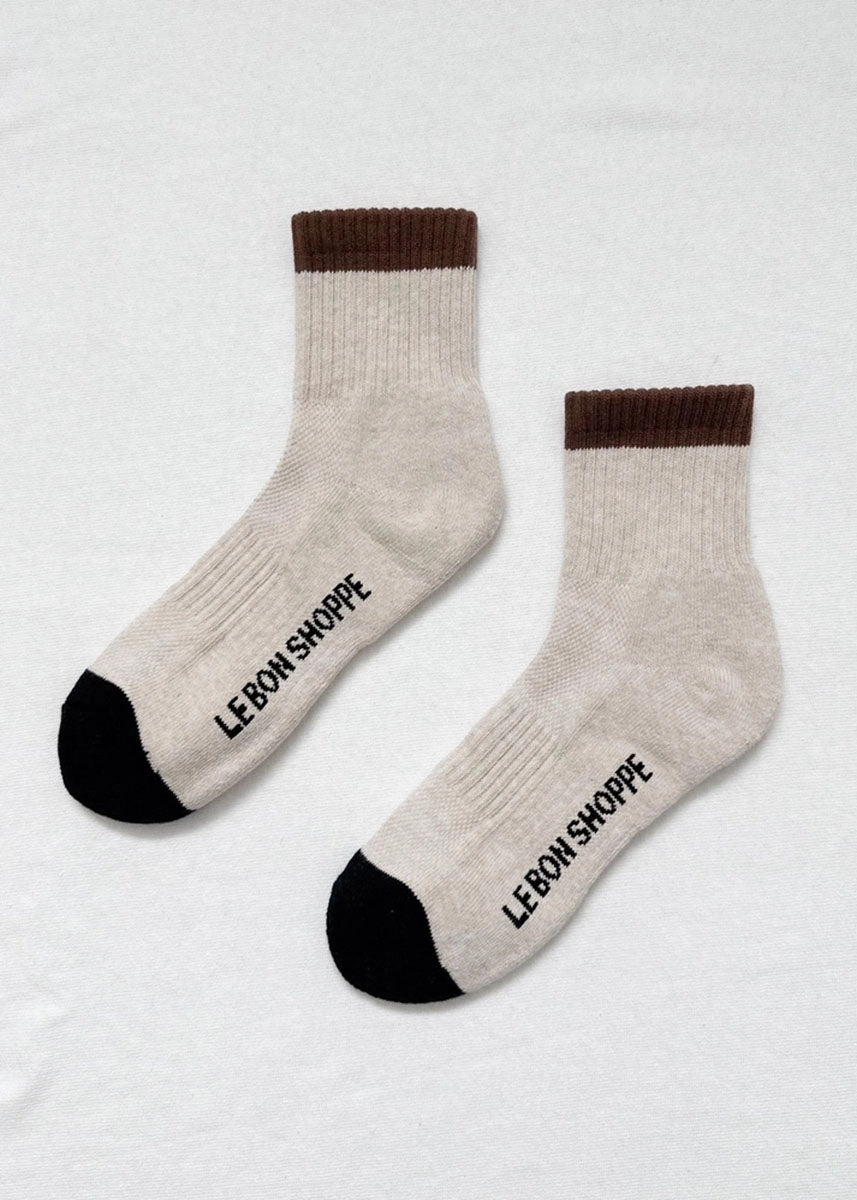 Color Block Girlfriend Socks - Black Coffee