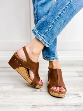 Corkys Carley Tobacco Wedge Shoe