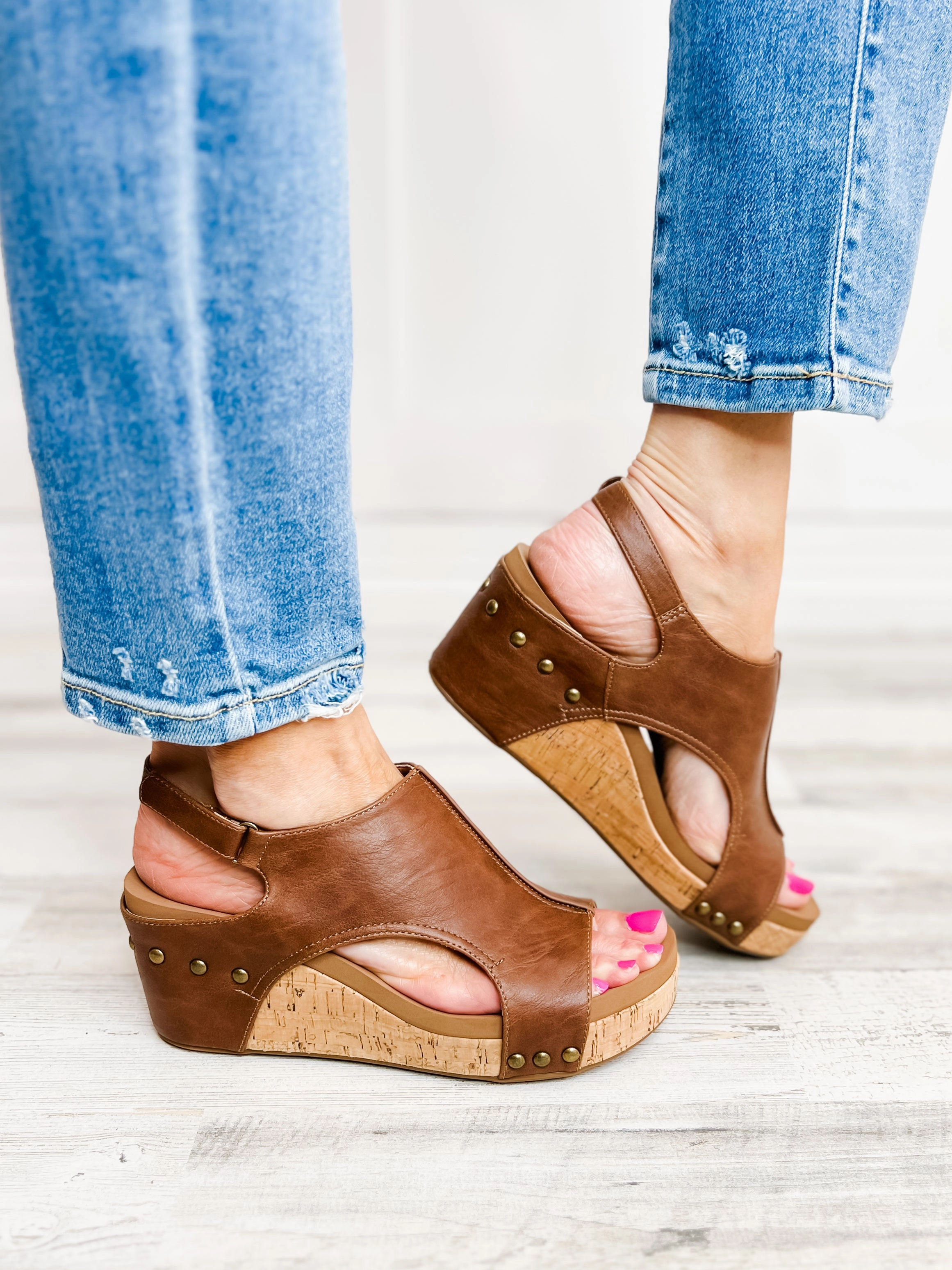 Corkys Carley Tobacco Wedge Shoe