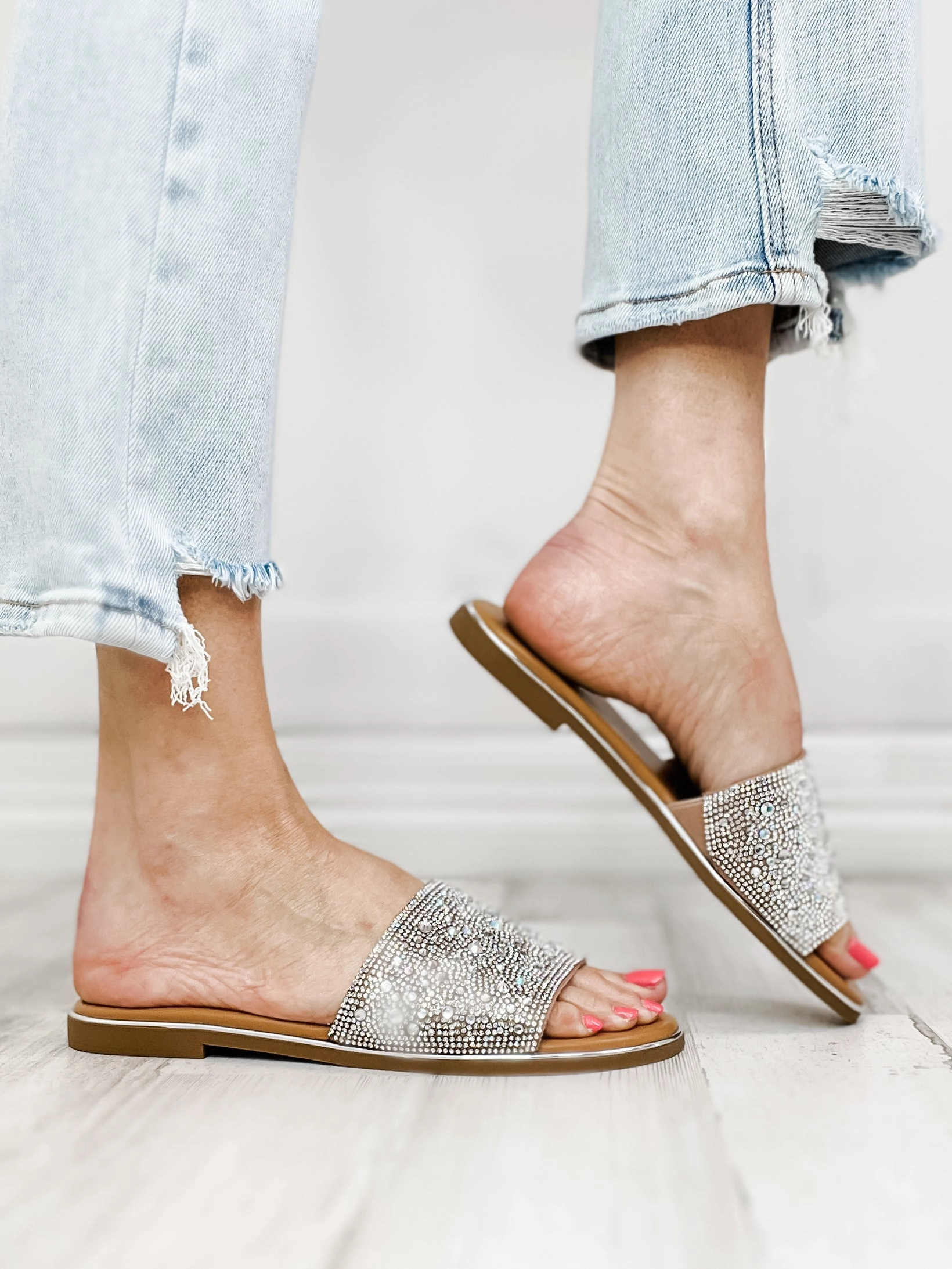 Corkys Pizzazz Sandals in Clear Rhinestone