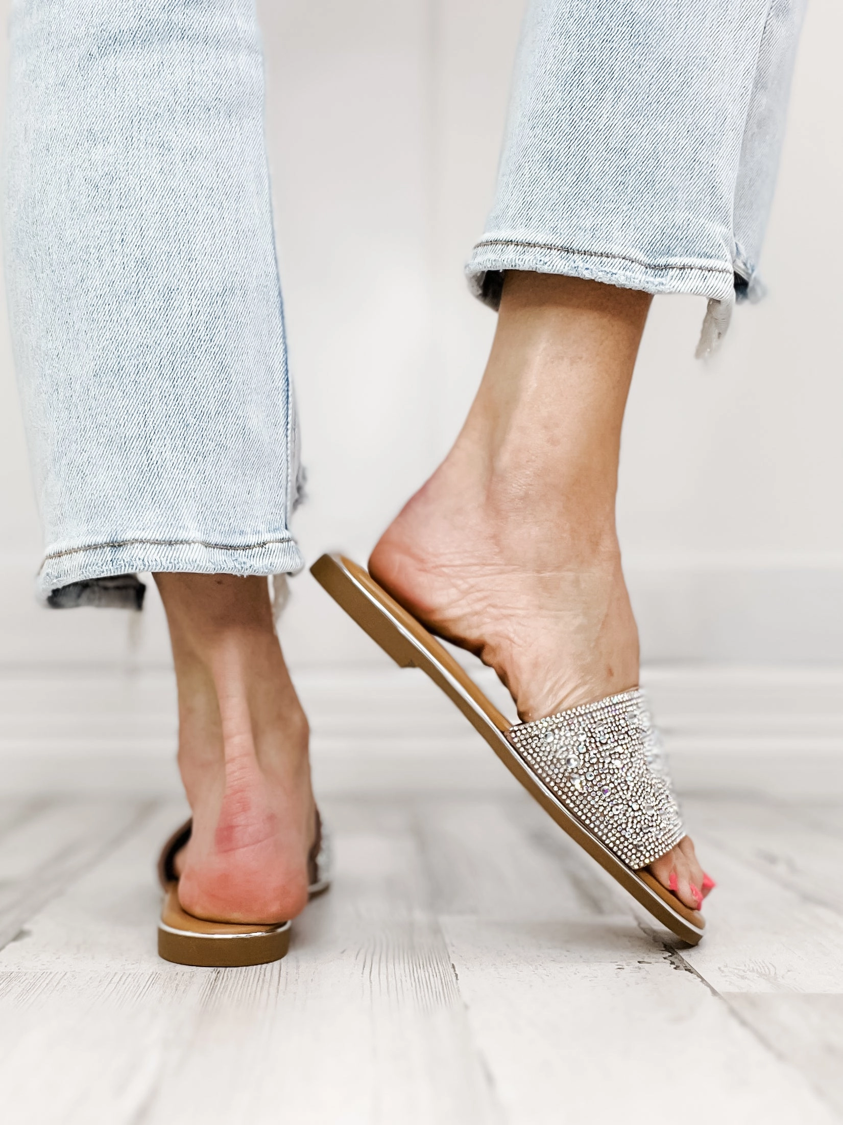 Corkys Pizzazz Sandals in Clear Rhinestone