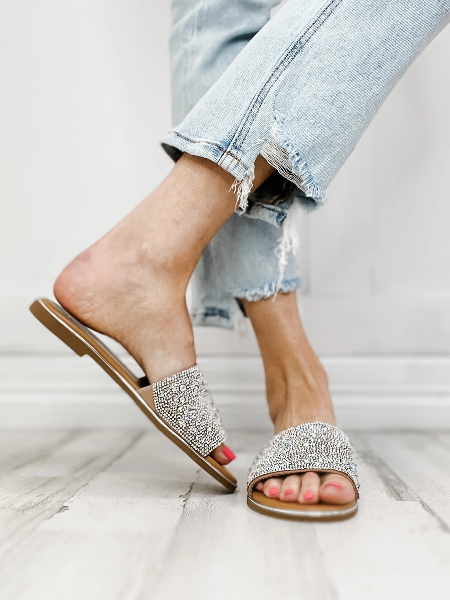 Corkys Pizzazz Sandals in Clear Rhinestone