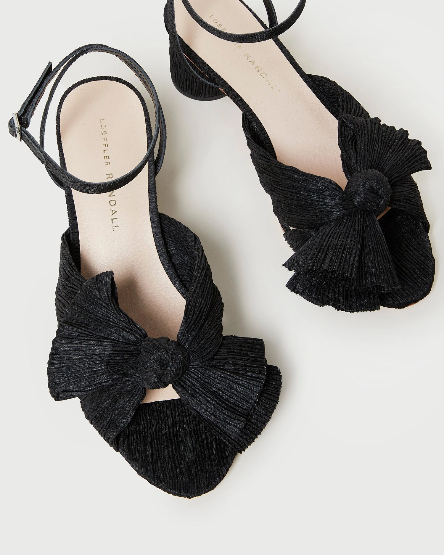 Dahlia Black Pleated Bow Heel