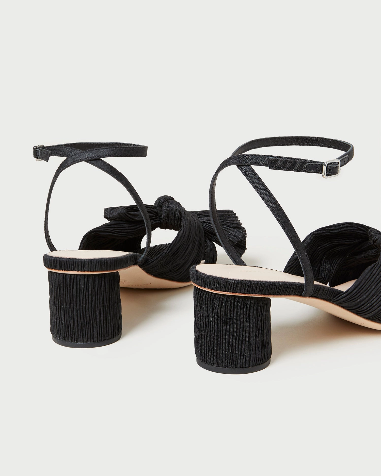 Dahlia Black Pleated Bow Heel