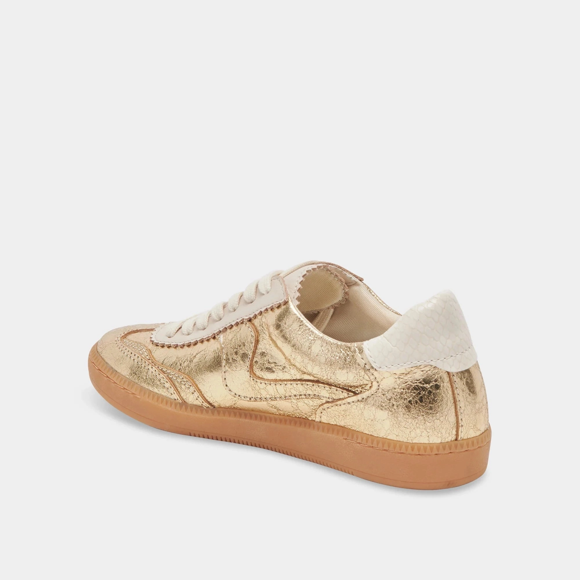 Dolce Vita Notice Sneakers Gold Distressed Leather