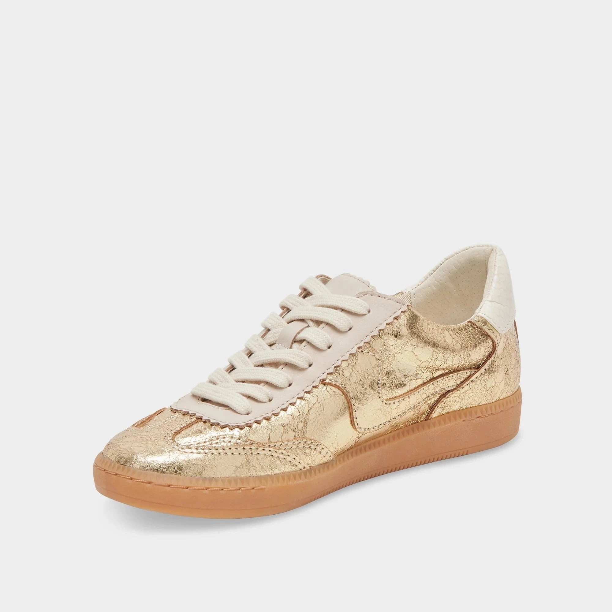 Dolce Vita Notice Sneakers Gold Distressed Leather
