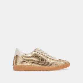 Dolce Vita Notice Sneakers Gold Distressed Leather