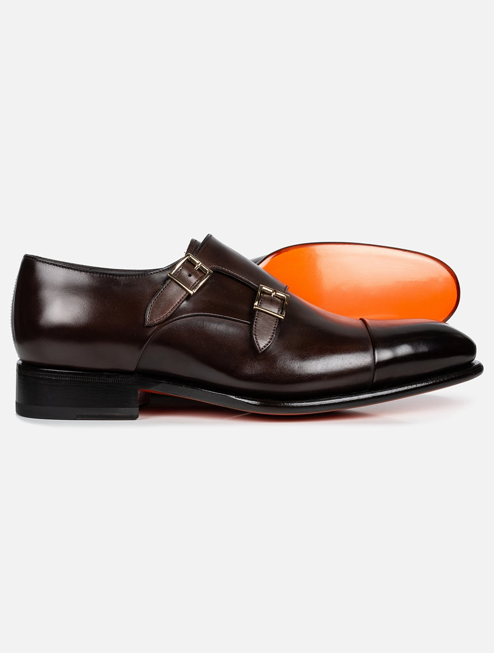 Double Monk Shoe Dark Brown