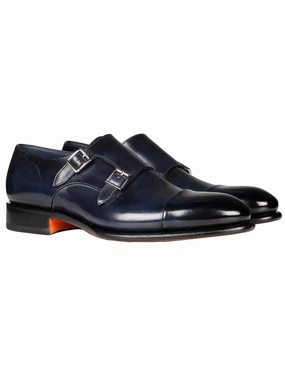 Double Monk Shoe Navy