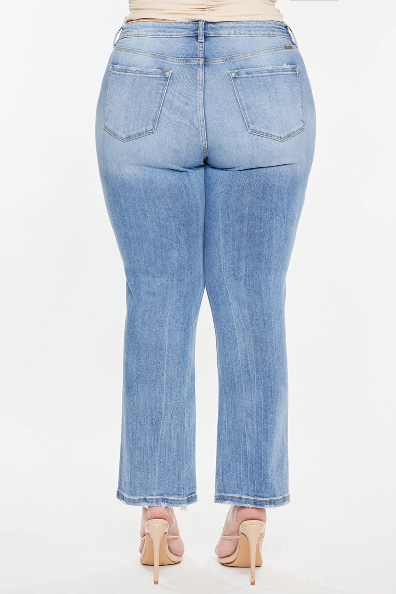 Drea Essentials High Rise Slim Crop Straight Jeans (Plus Size)