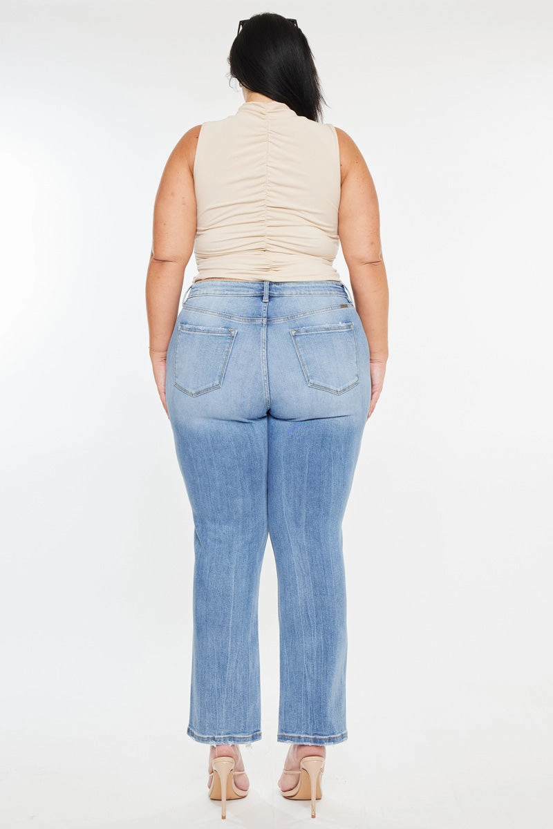 Drea Essentials High Rise Slim Crop Straight Jeans (Plus Size)