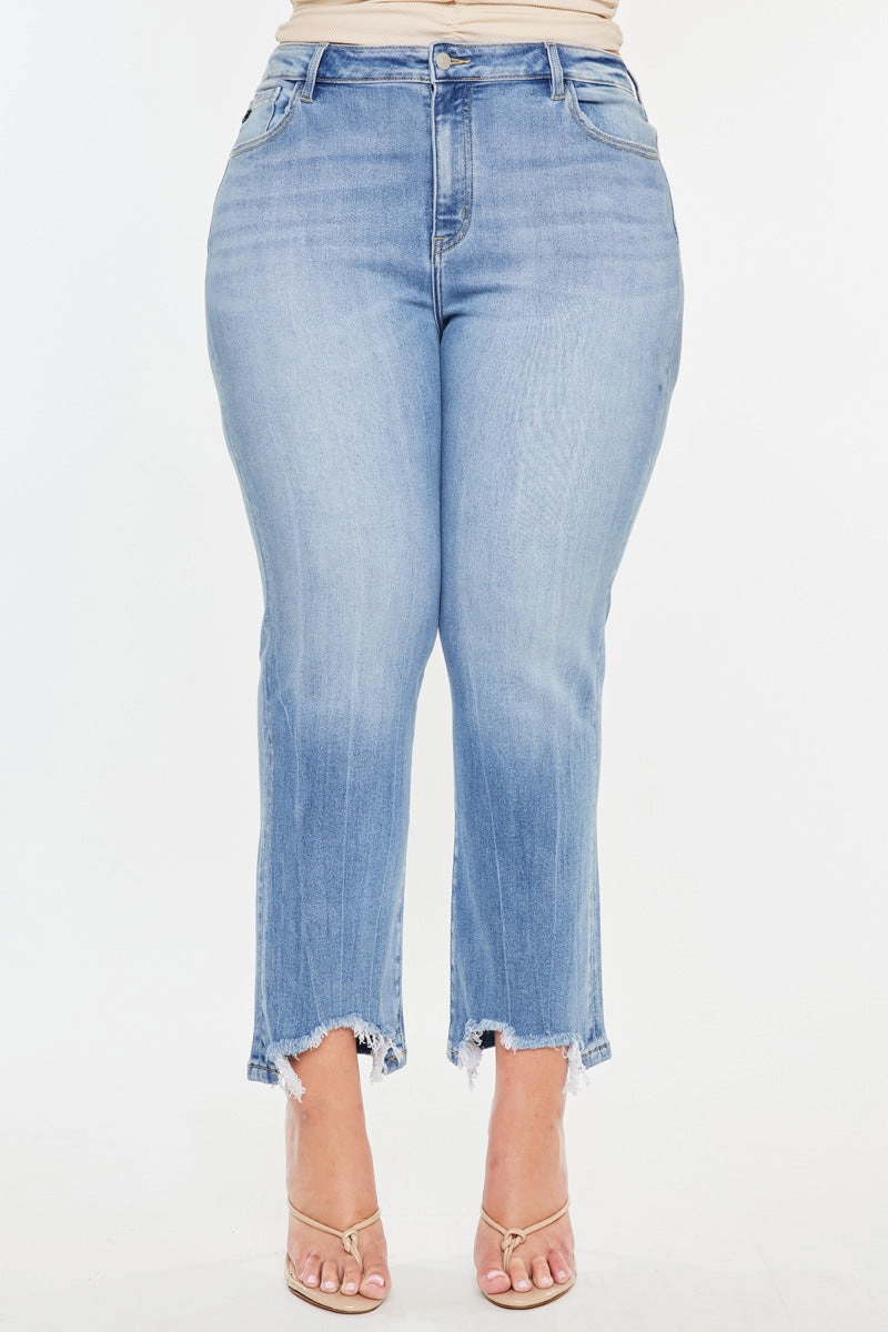 Drea Essentials High Rise Slim Crop Straight Jeans (Plus Size)
