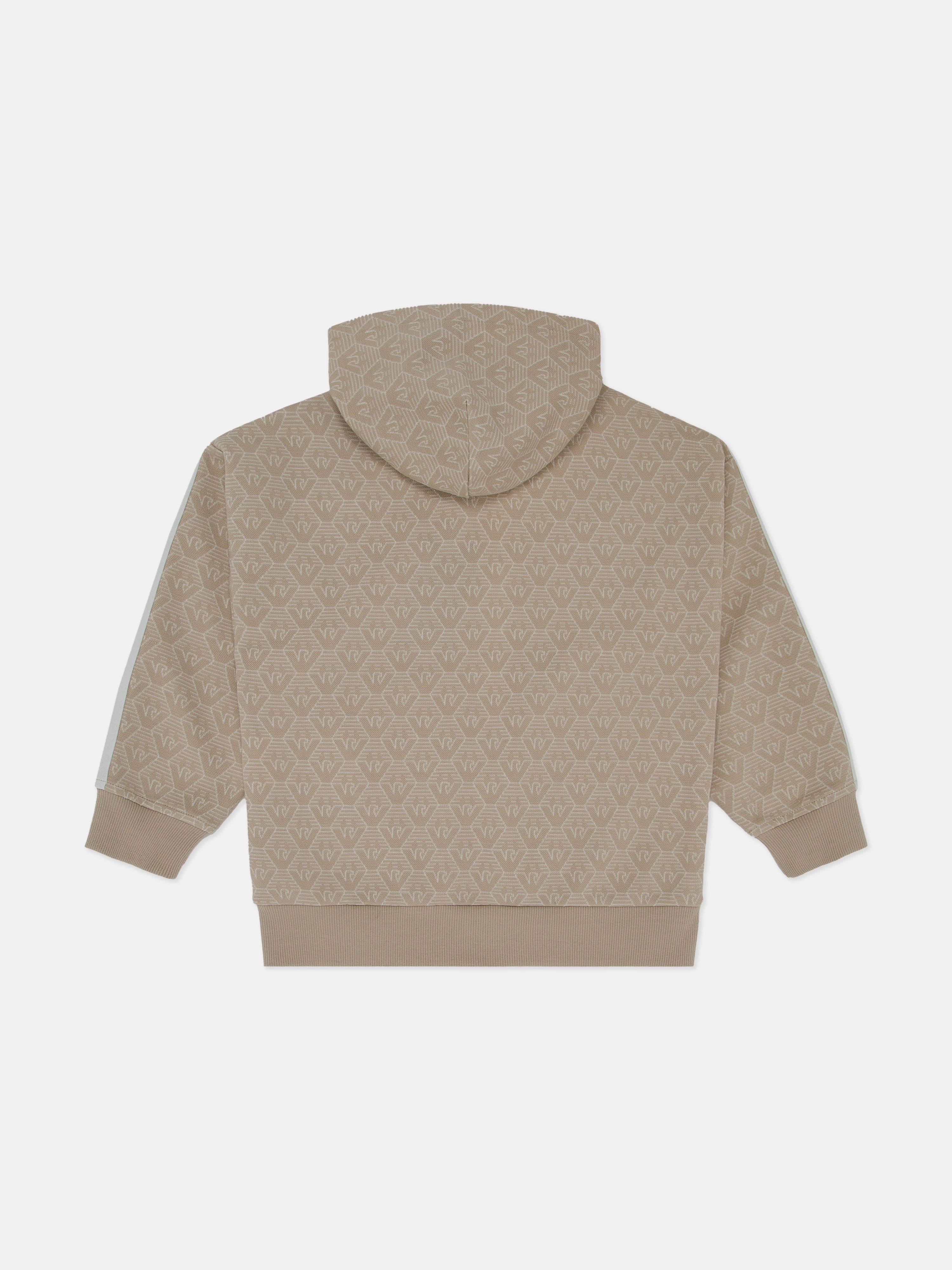 Emporio Armani Boys Logo Zip Up Top in Beige