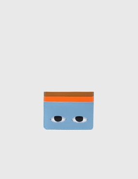 Filium Cerulean Blue Leather Cardholder - Colorblock Eyes Debossed