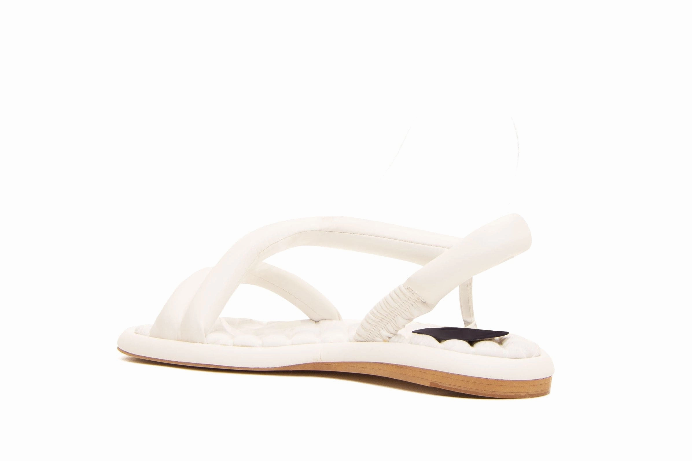 Gina Vegan Nappa Leather Chunky Flat Sandals | White