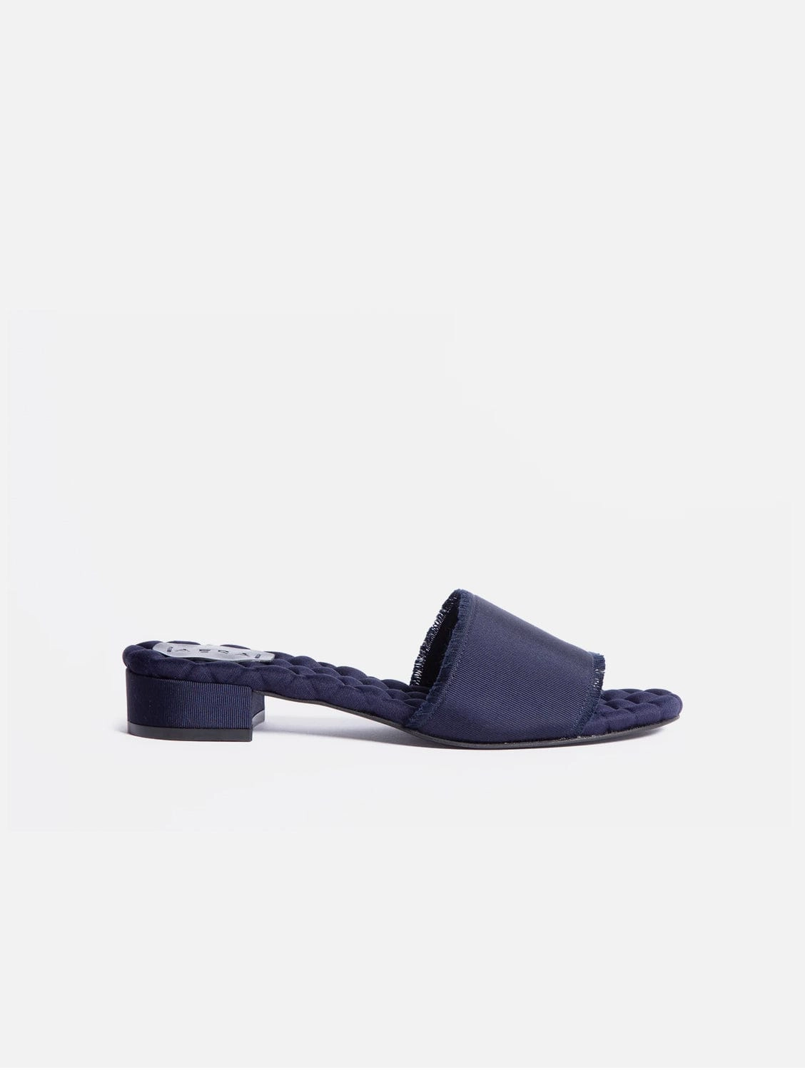 Giorgia Vegan Cotton Slide Sandals | Navy Grosgrain
