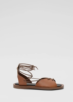 Gladiator Sandal in Leather - Chestnut